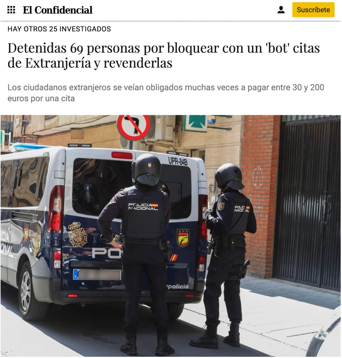 Articolo El Confidencial