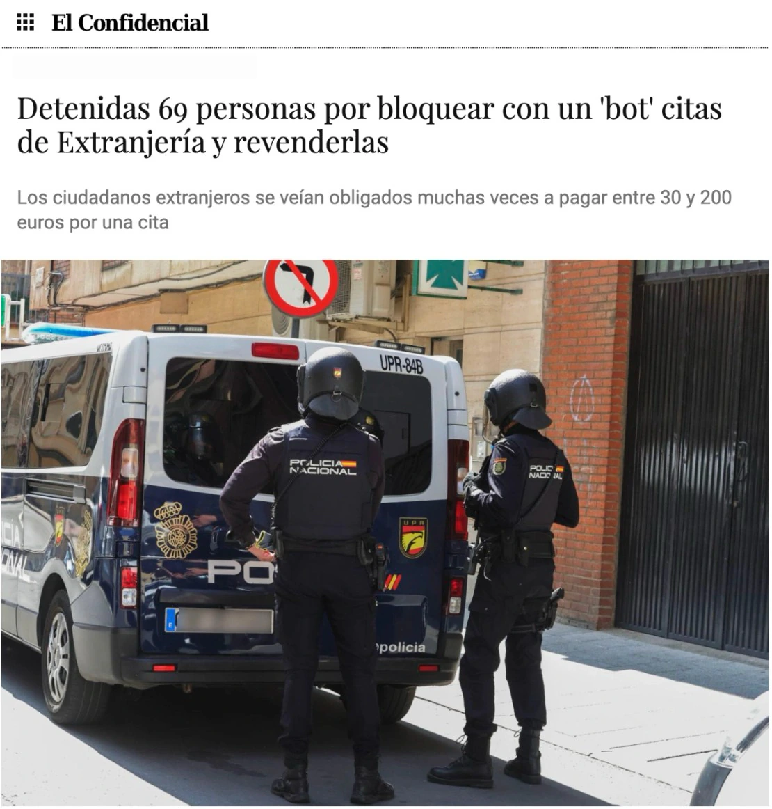 Articolo El Confidencial